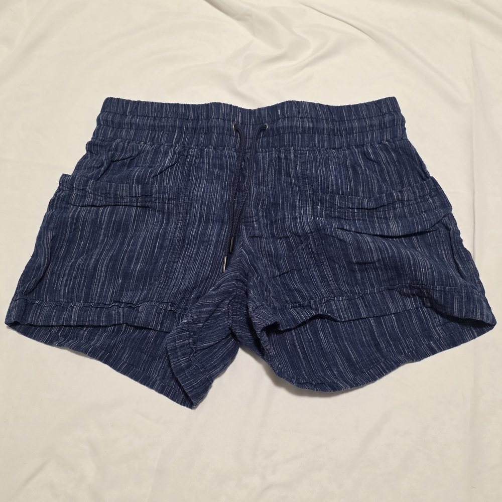Athleta Cabo Linen Blue Shorts